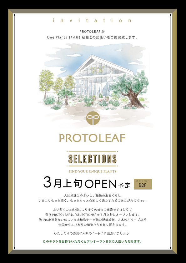 Protoleaf Selectionsが新しくopenします Protoleaf 玉川店